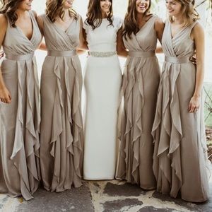 Vera Wang Chiffon Bridesmaid Dress Cascading Skirt